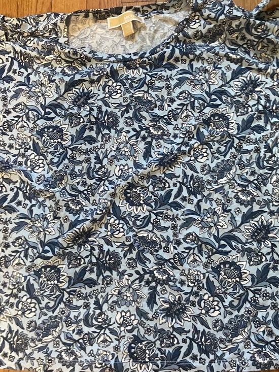 Michael Kors Tops - Michael Kors Light Blue Floral Short Sleeve Tee